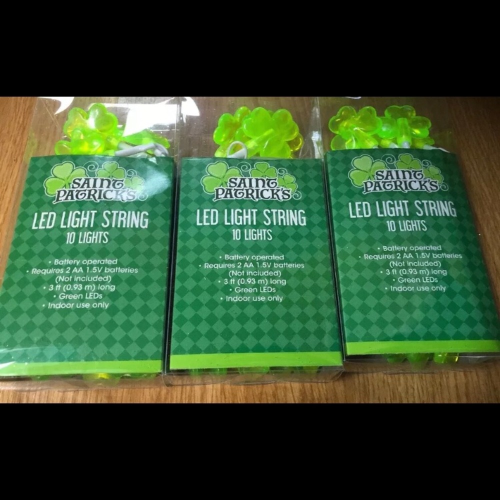 Lot Of 3 St. Patricks Day LED shamrock lights ☘️